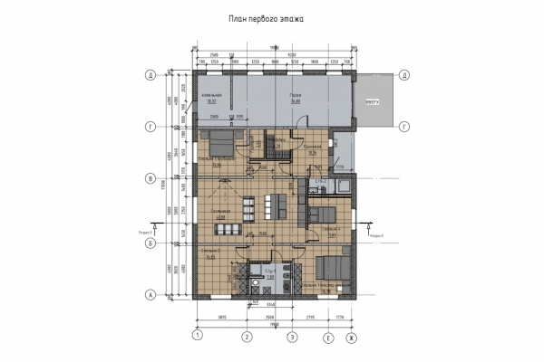 планировка одноэтажного дома из бетонных панелей