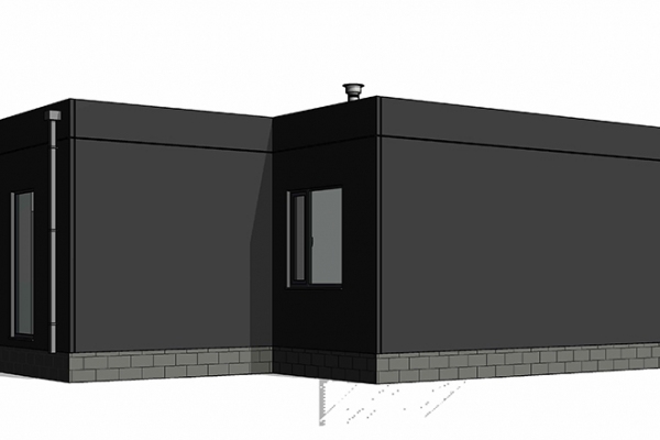 визуализация дома из трехслойных бетонных панелей