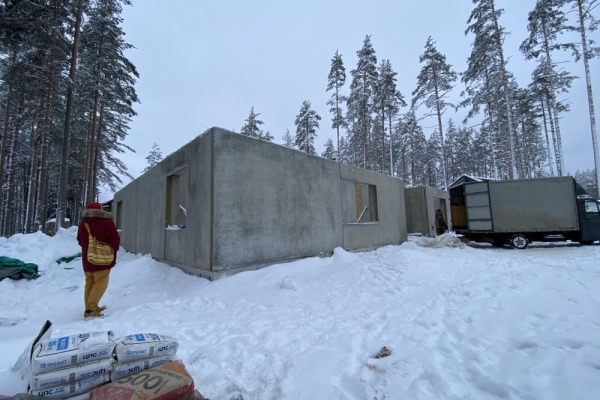строительство дома из железобетонных панелей в зимний период
