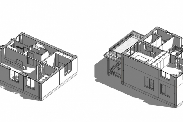 Двухэтажный дом из бетонных трехслойных панелей по технологии prefab: инновация и комфорт в одном!
